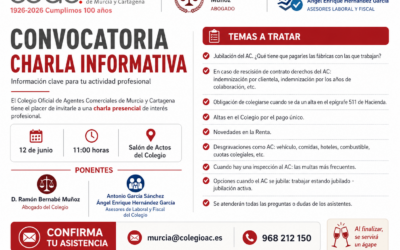 CHARLA INFORMATIVA EN EL COLEGIO- CLAVE PARA TU ACTIVIDAD PROFESIONAL-INSCRIPCIÓN GRATUITA.